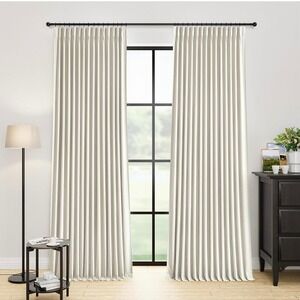 ECIKMPIS Brown Linen Blackout Curtains 52x90 Thermal Noise Reduction